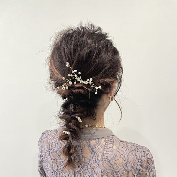 編み下ろしアレンジ|ファミリーヘアサロン peace