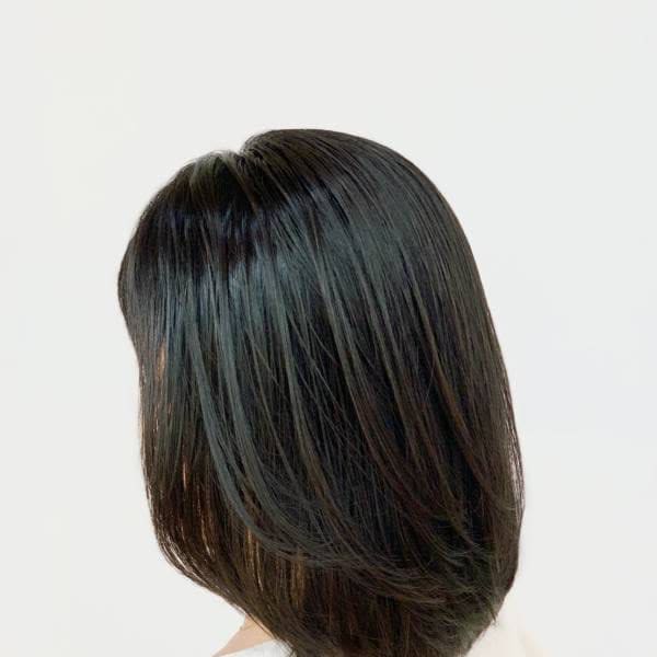 黒髪/30代40代50代/白髪染め/ミディアムボブ/前上がり