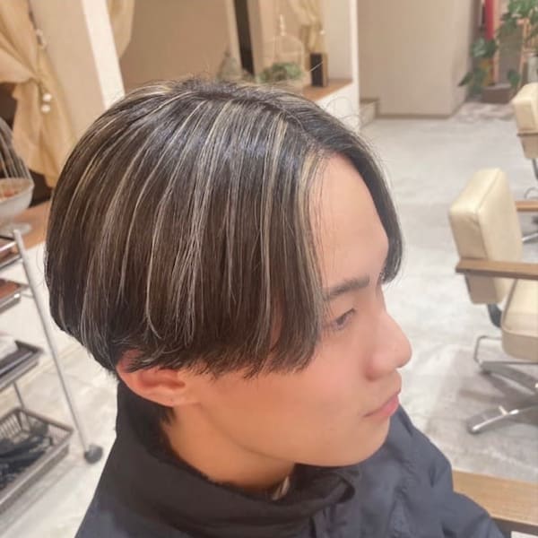 メンズセンターパート・ハイライトカラー