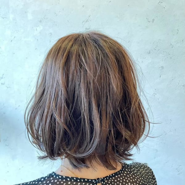 20代30代ナチュラルくびれボブ毛先パーマ肩ラインモテ髪