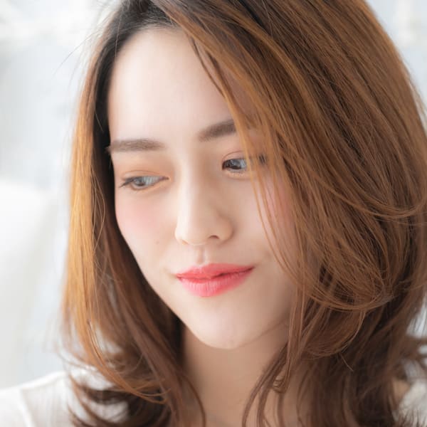 かきあげ前髪外国人風無造作エアリーミディ ヴェールカラー