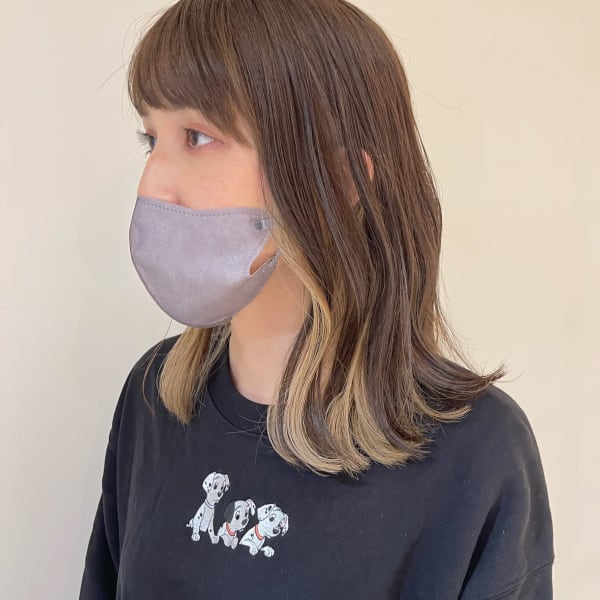 【＆ONE 自由が丘】オリーブグレージュ × インナーカラー