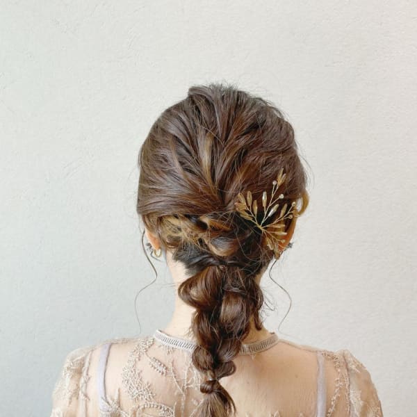 セミロング/編みおろしアレンジ