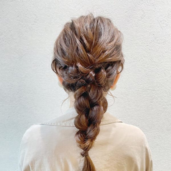 編みおろしアレンジ/セミロング