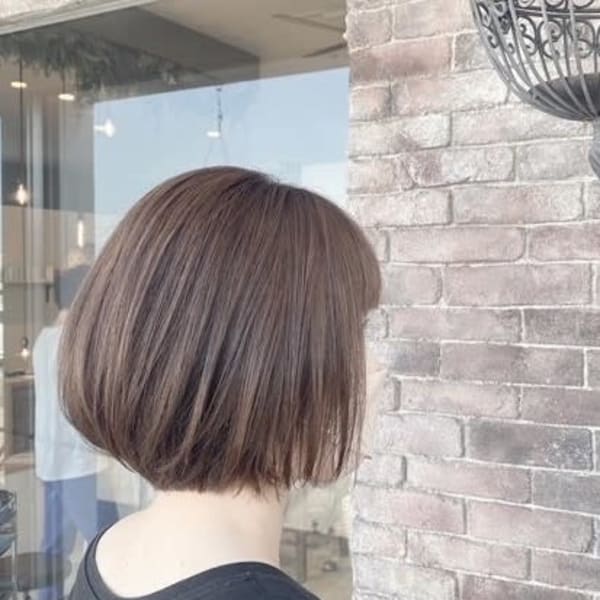 小顔補正立体カットショートボブスタイル