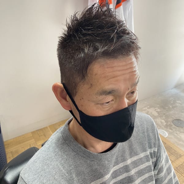 ソフトモヒカンアップバング