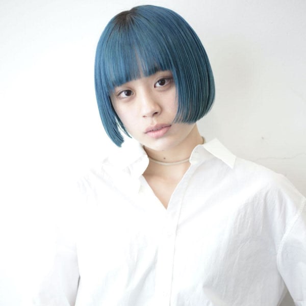 ブルー/デザインカラー/ケアブリーチハイトーン/レイヤー