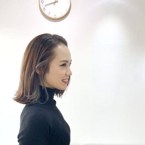 大人のインナーカラーロブ