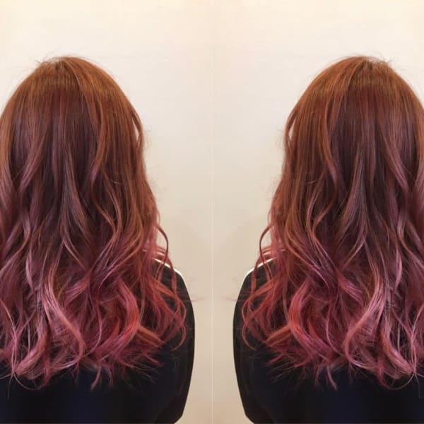 グラデーションカラー/ピンクブラウン×ピンク