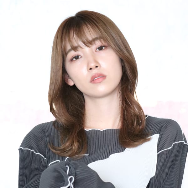 大人可愛い30代40代50代マッシュウルフひし形小顔丸み前下