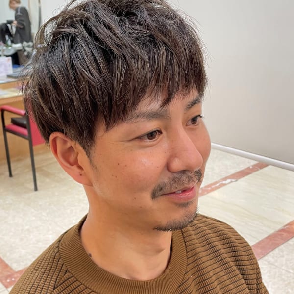 ブラウンカラーツーブロック