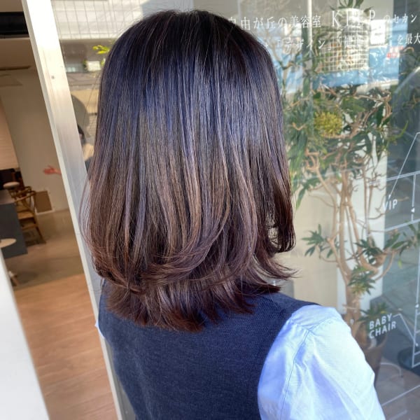 外ハネ×くびれレイヤー|THREE by KEEP 尾山台