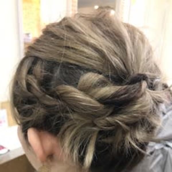 ショート編みこみアップ