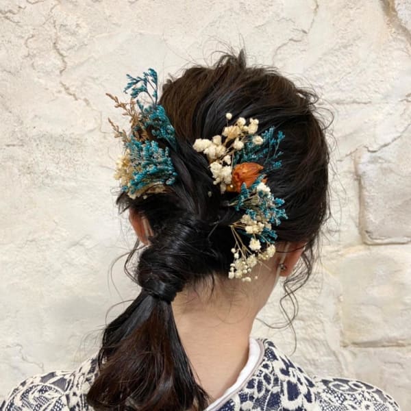 ドライフラワーヘアアレンジ