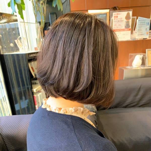 ショートボブ/前下がり/ショート/グラデーション/白髪染め/