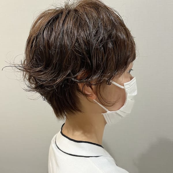 大人可愛い20代30代マッシュショートパーマラフショート