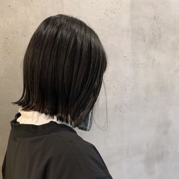 インナーカラー/ブルーブラック/ボブ/オージュア