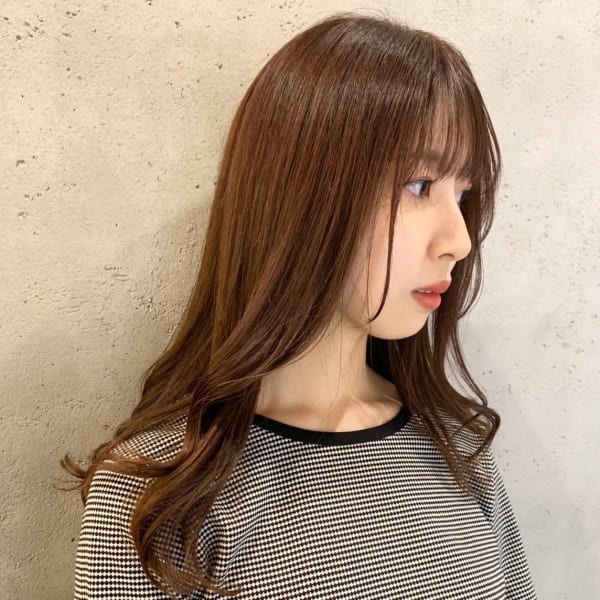 オージュア/ピンクベージュ/レイヤーカット/大人ロング