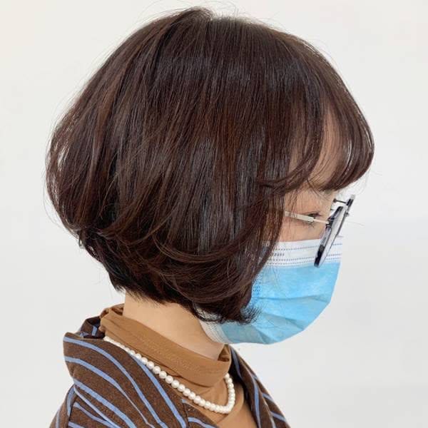 前下がり/ショートカット/ショートボブ/白髪染め/40代50