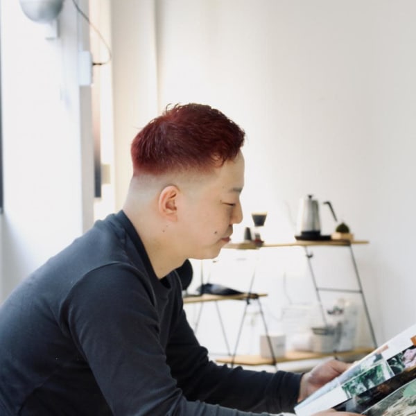 スキンフェード×レッドカラー