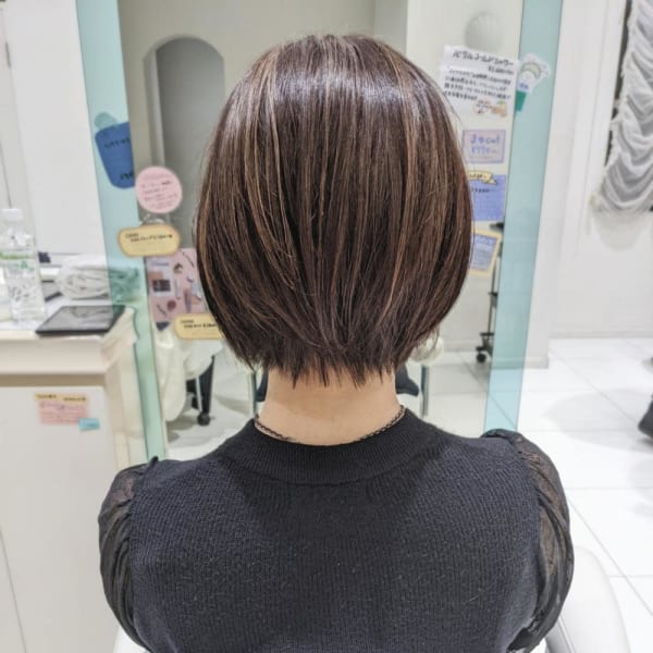 脱白髪染め前下がりショートボブ【AVENIR我孫子】