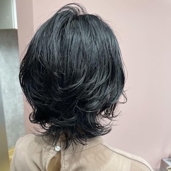 【奏子】酸性デジタルパーマボブウルフ