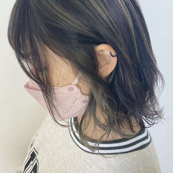 【インナー&ハイライトカラー】カーキグレージュ