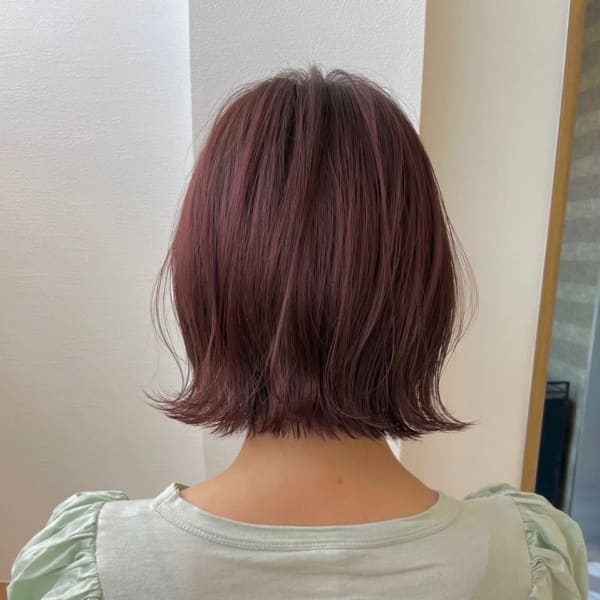 韓国風くびれボブ　似合わせカット　アースカラー　デザインカラ