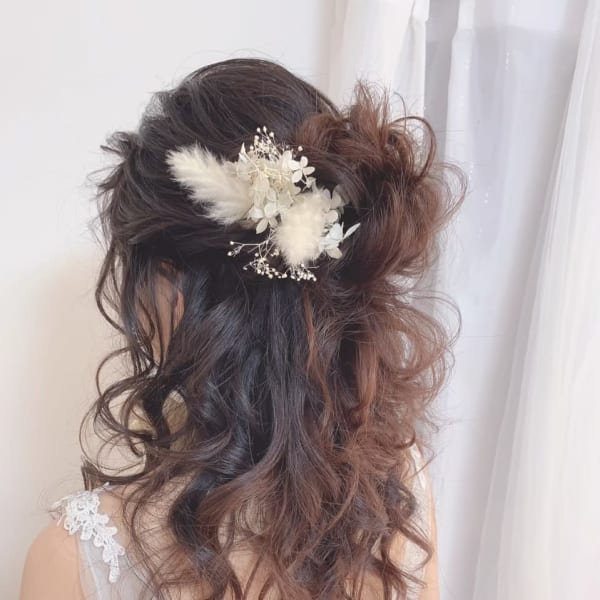 ハーフアップお団子