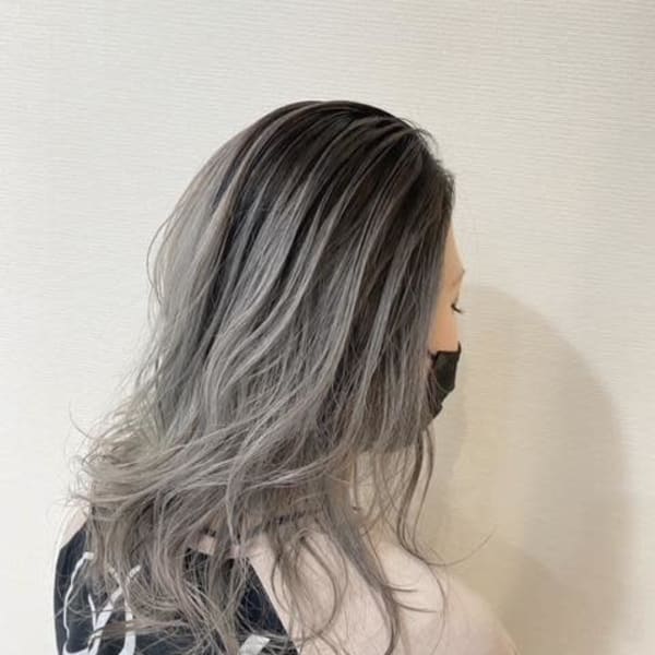 バレイヤージュ×シルバー