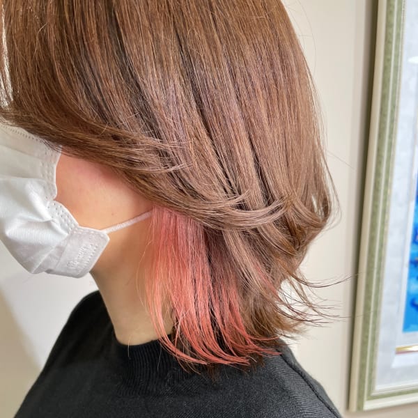 明るい白髪染め×イヤリングカラー|HAIR BRAND Link 【リンク】トアロード店