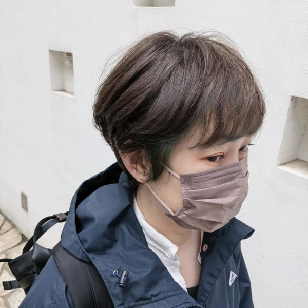 ショート×フェイスフレーミング♪グリーン【我孫子】