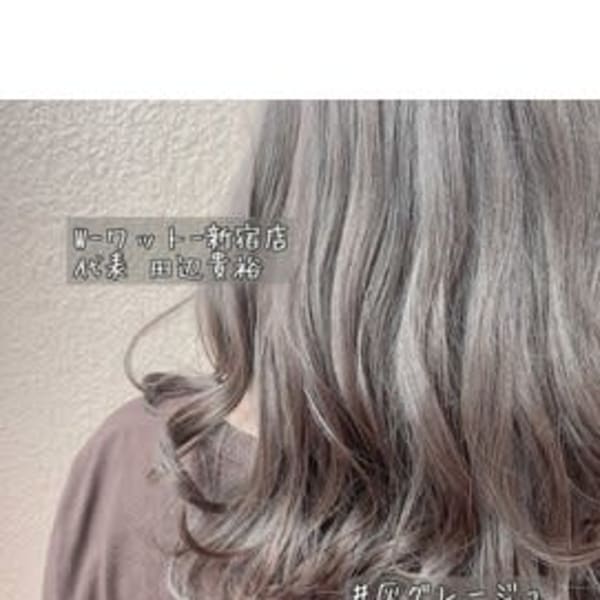 【W-ワット-原宿店 】ふわ可愛☆灰グレージュ