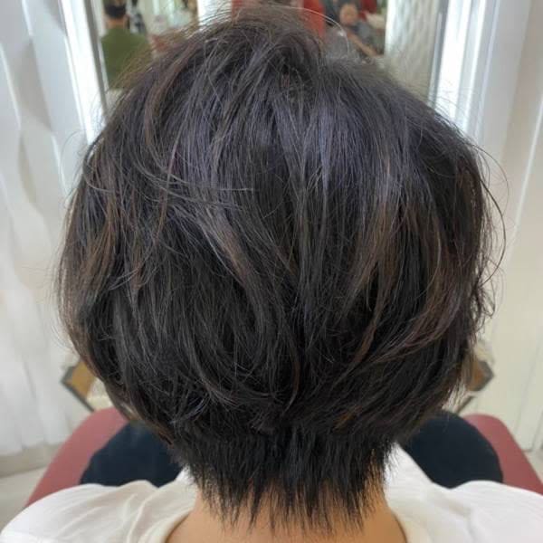 ショートカット/30代40代50代/丸み/白髪染め/グラデ