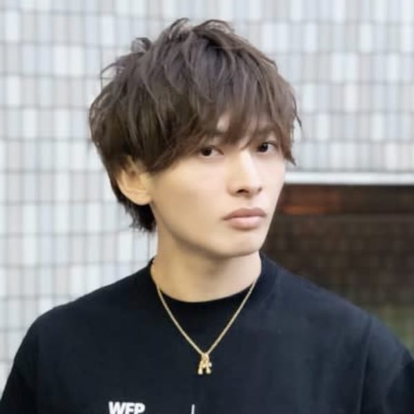 メンズマッシュウルフカット玉森裕太風ヘアー梅ヶ丘美容室