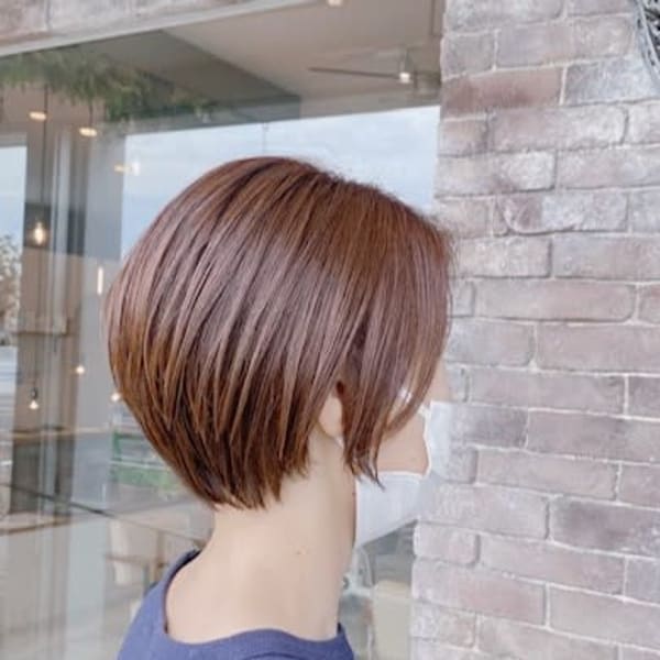 小顔補正立体カットショートボブスタイル