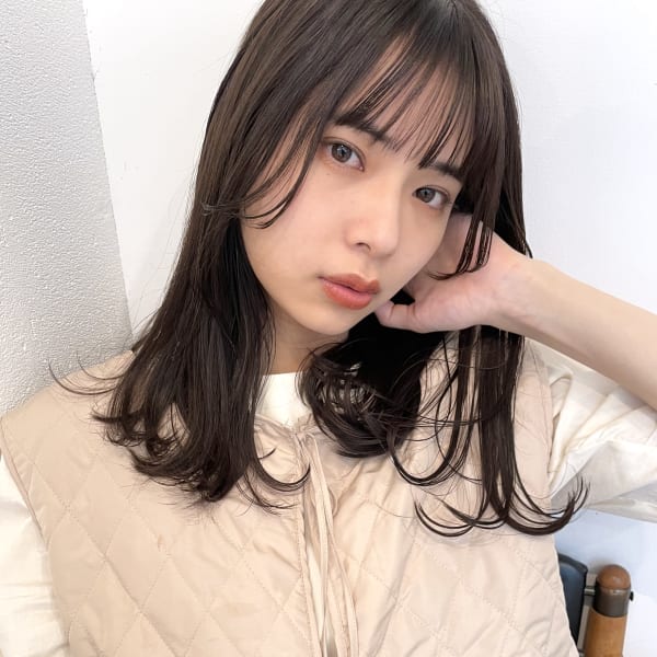 【小顔効果】ナチュラルロング