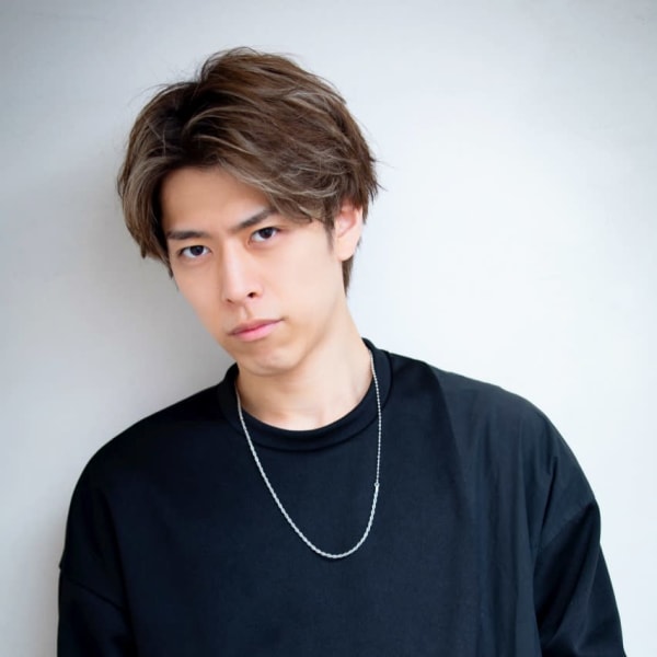 韓国マッシュかき上げセンターパートツーブロックグレージュ