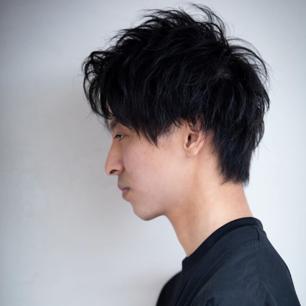 束感アップバングコンマヘア韓国マッシュ