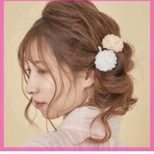 【W-ワット-原宿店 】*おくれ毛可愛いラフめなアップ*