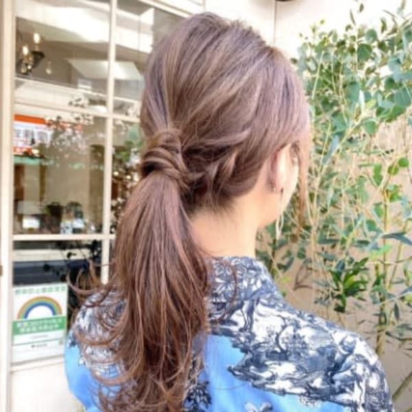 ポニーテール簡単ヘアアレンジ20代〜50代梅ヶ丘豪徳寺美容室