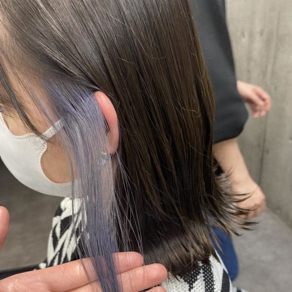 インナーカラー_ブルーグレージュ