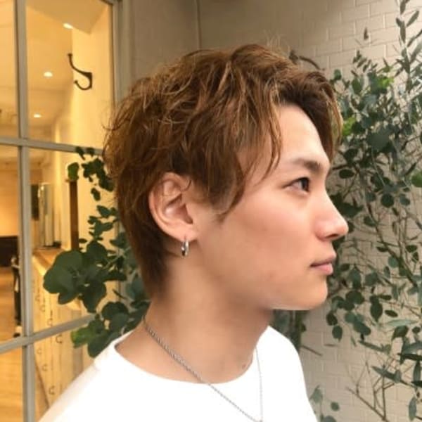 登坂広臣風スパイラルパーマミディアムショートメンズ髪型