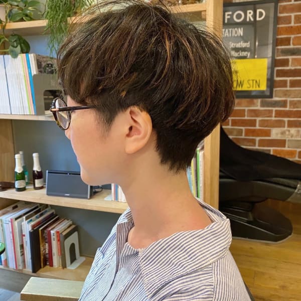 くせ毛を活かしたマッシュ風ショート◎