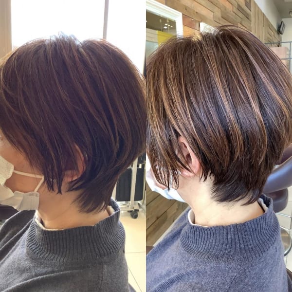 白髪ぼかし＋ナチュラルハイライト