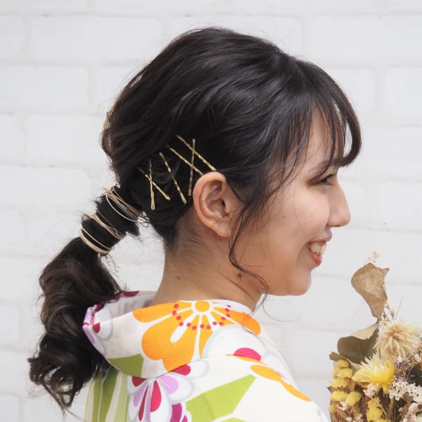 水引き×金箔ポニーテール