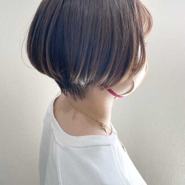 ショート/ショートボブ/ベージュ/透明感
