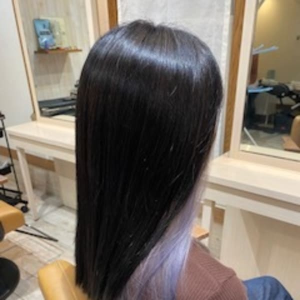 ブルーブラックとパールのオトナ女子のインナーカラー|Hair & Spa Brace