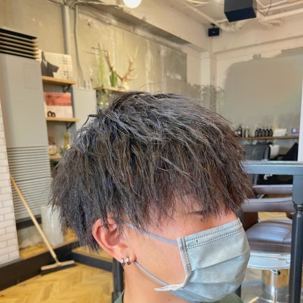 【ツイストパーマ】刈り上げマッシュ