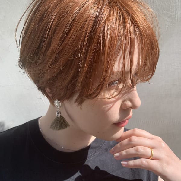 マッシュショート×オレンジベージュカラー|mod's hair 青山プリヴィレージュ店